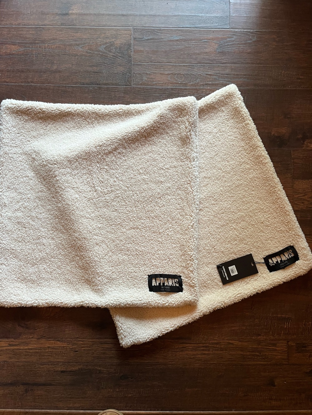 NWT NEW APPARIS 2 Euro Faux Shearling Sham Pillow Covers cases 23”x23”